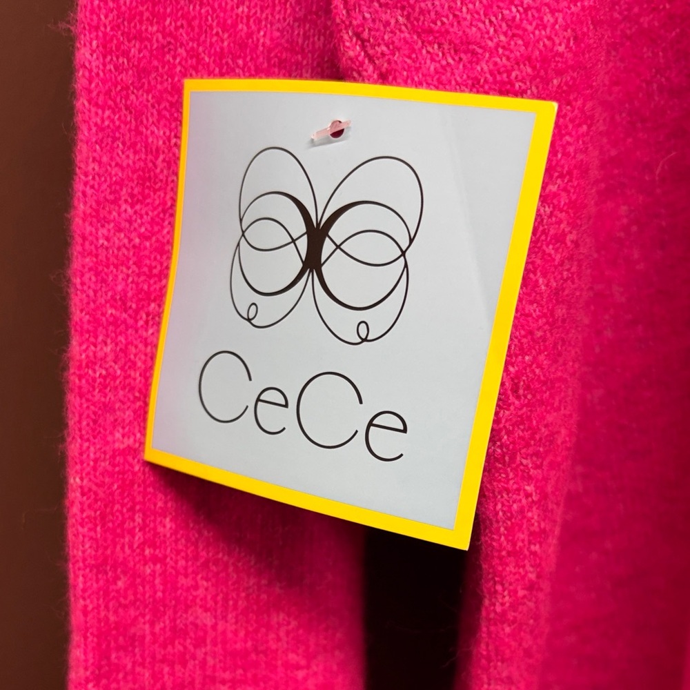 CeCe Fuchsia Sweater with rhinestone Details - Picture 4 of 4